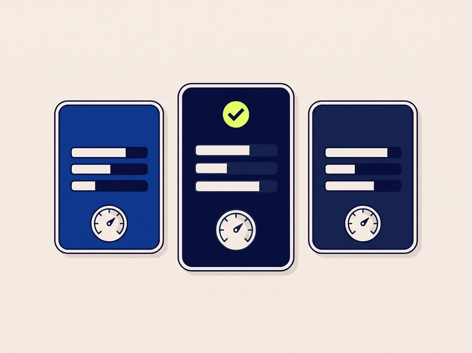 Illustration of three personal loan offers compared side by side, with the best rate highlighted